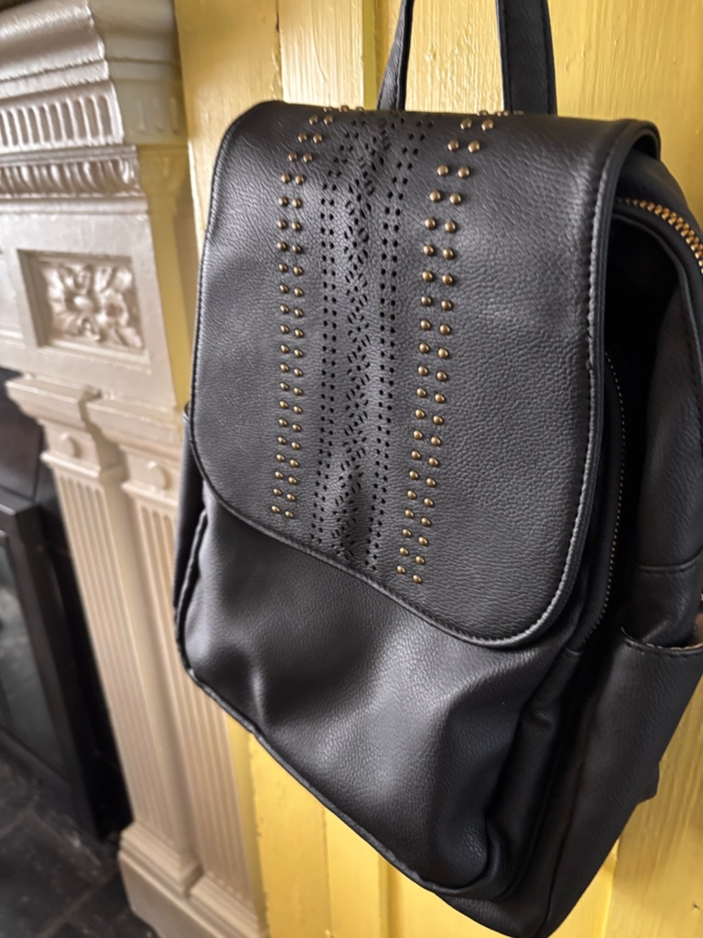 Revive Vegan Leather Backpack Purse | studded| Convertible Shoulder Bag | Boho